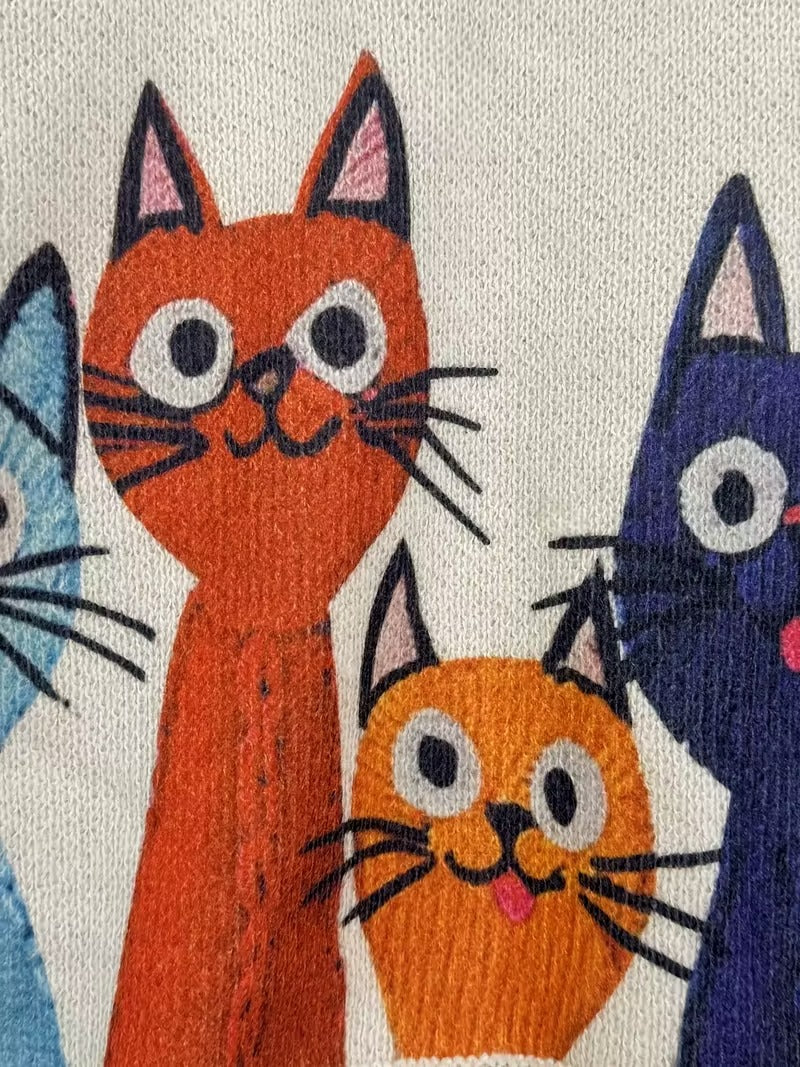 Retro Sweter z Kotami